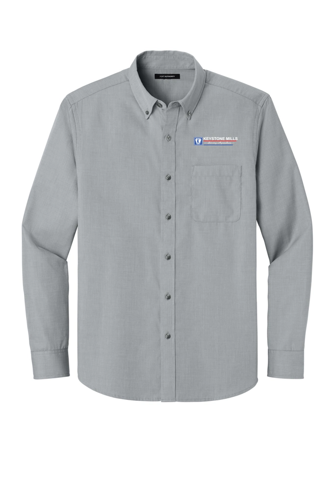 Variant Image for W816 Port Authority® Long Sleeve Nailhead Easy Care Shirt - Keystone Mills - Color E - Website Keystone Mills LLC
