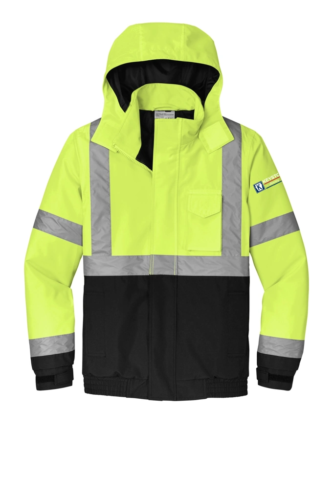 Variant Image for CSJ500 - CornerStone® ANSI 107 Class 3 Economy Waterproof Insulated Bomber Jacket - Keystone Mills - Sleeve- Color E - Website Keystone Mills LLC