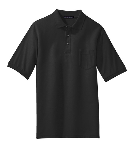 K500P - Port Authority® Silk Touch™ Polo with Pocket (XS, Black)