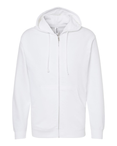 SS4500Z - Independent Trading Co. Unisex Midweight Full-Zip Hooded Sweatshirt (XS, White)