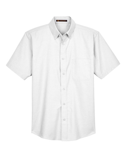 M600S - Men's Oxford Short Sleeve with Stain-Release (XS, White)